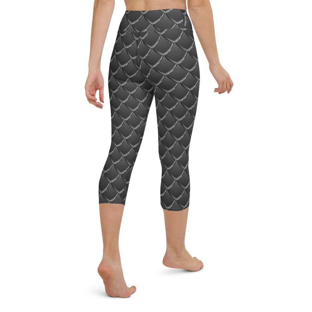 Dragon Cosplay Costume Black Scales Yoga Capri Leggings - Image 6