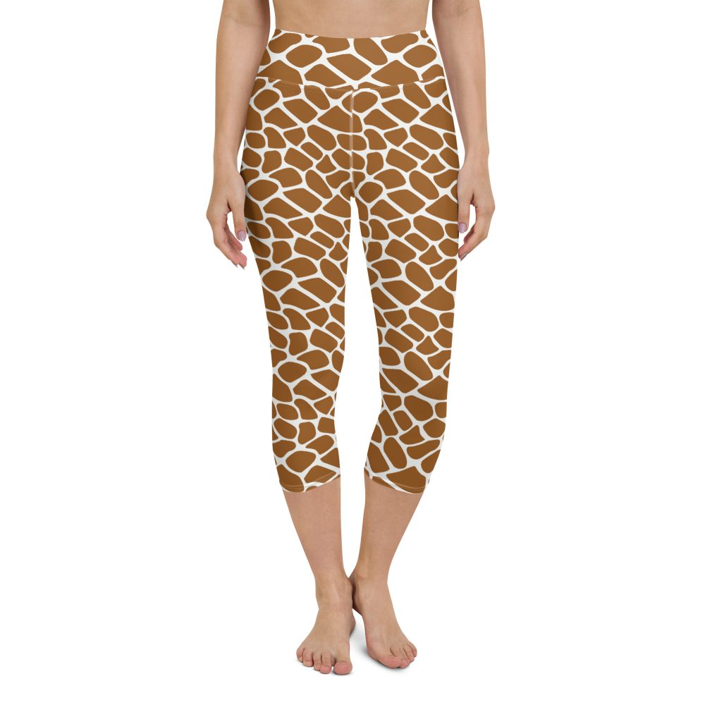 Giraffe Costume Animal Print Safari Halloween Cosplay Yoga Capri Leggings