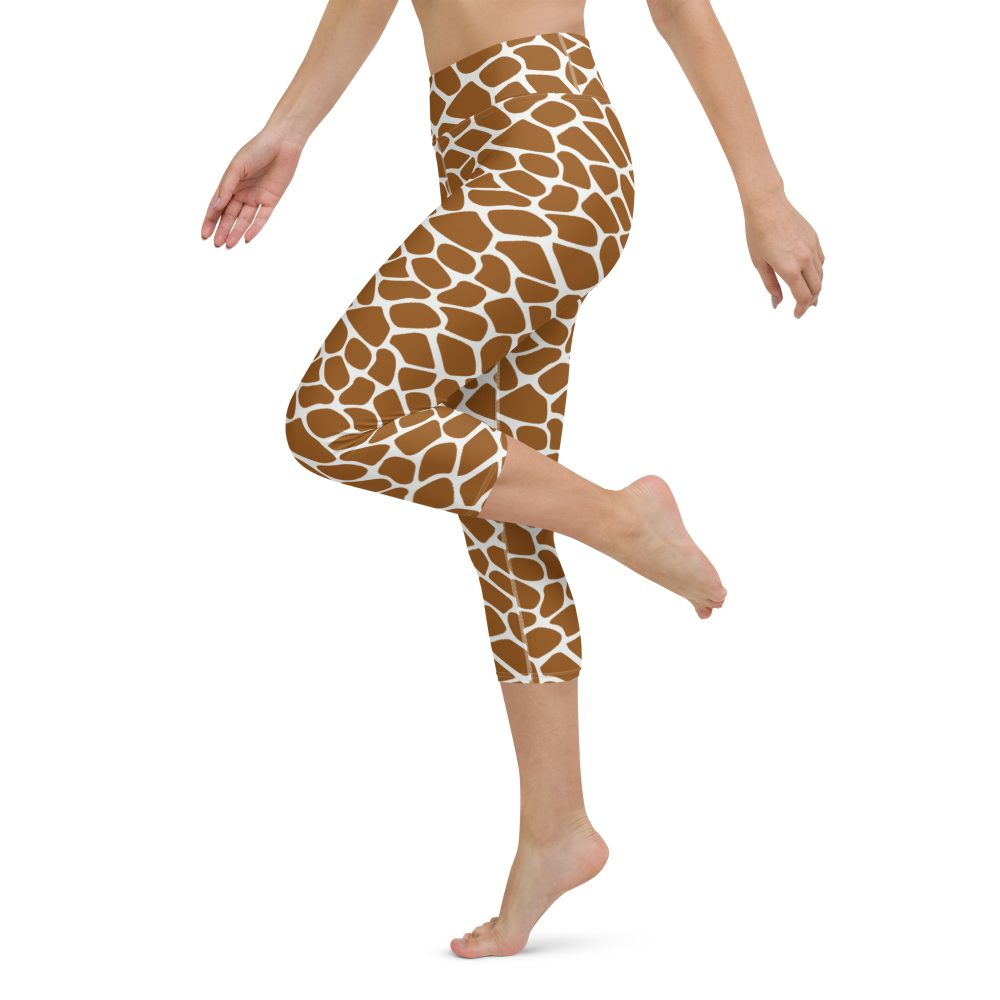 Giraffe Costume Animal Print Safari Halloween Cosplay Yoga Capri Leggings - Image 2