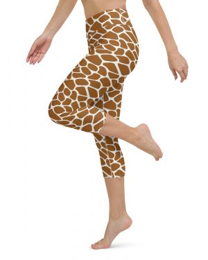 Giraffe Costume Animal Print Safari Halloween Cosplay Yoga Capri Leggings