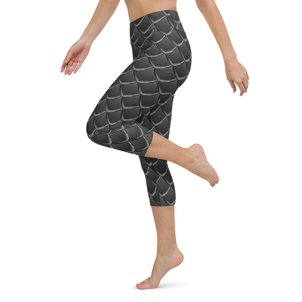Dragon Cosplay Costume Black Scales Yoga Capri Leggings - Image 2