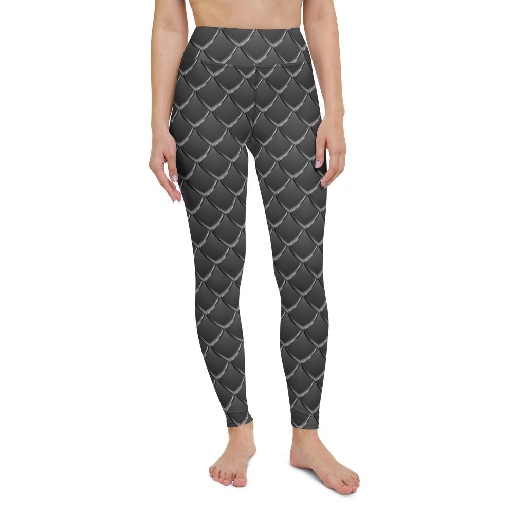 Dragon Cosplay Costume Black Scales Yoga Leggings