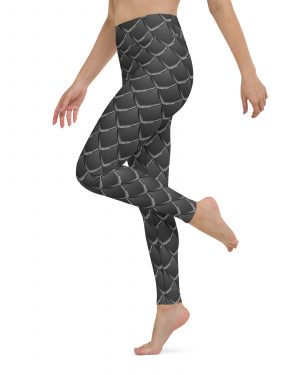 Dragon Cosplay Costume Black Scales Yoga Leggings