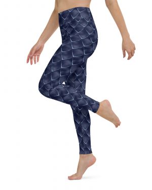 Dragon Cosplay Costume Navy Blue Scales Yoga Leggings