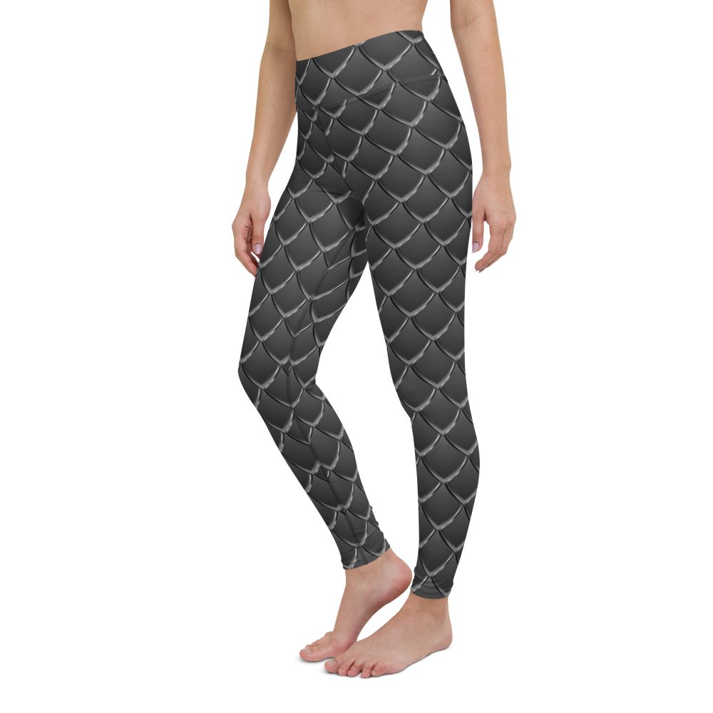 Dragon Cosplay Costume Black Scales Yoga Leggings - Image 3
