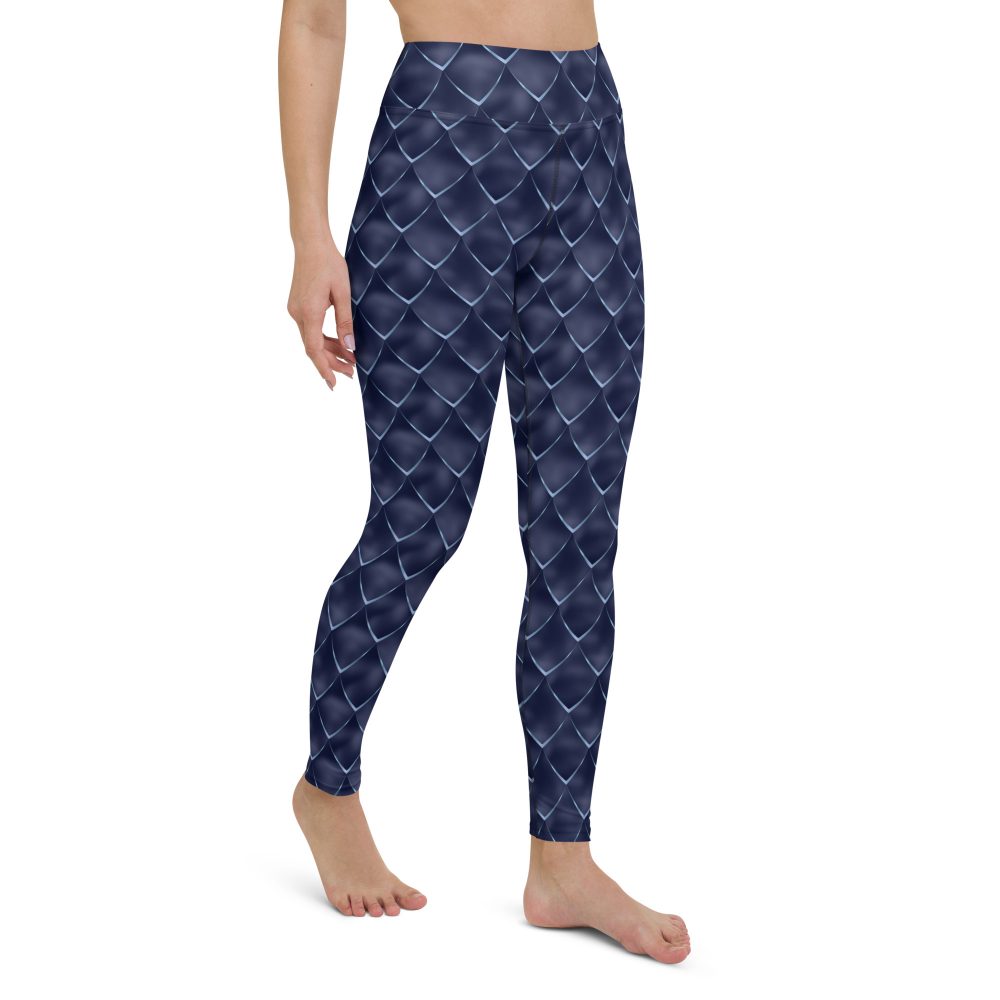 Dragon Cosplay Costume Navy Blue Scales Yoga Leggings - Image 5