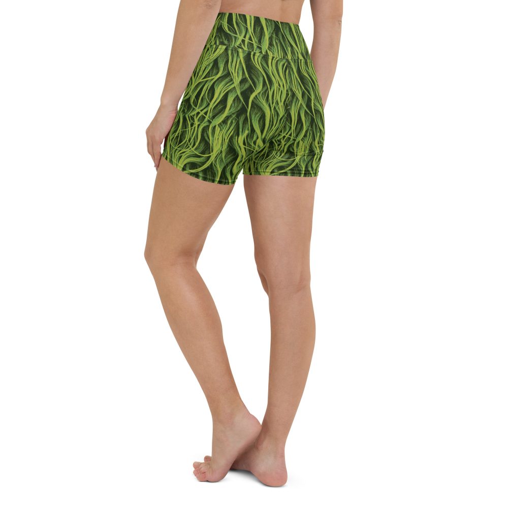 Green Fur Cosplay Costume Printed Yoga Shorts - Image 6