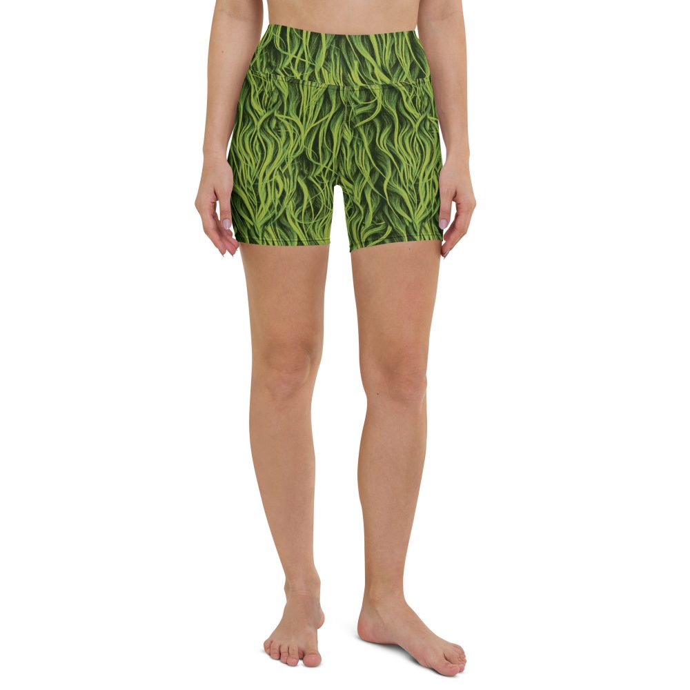 Green Fur Cosplay Costume Printed Yoga Shorts
