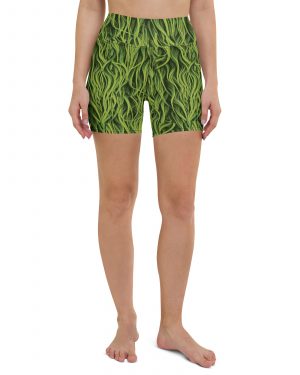 Green Fur Cosplay Costume Printed Yoga Shorts
