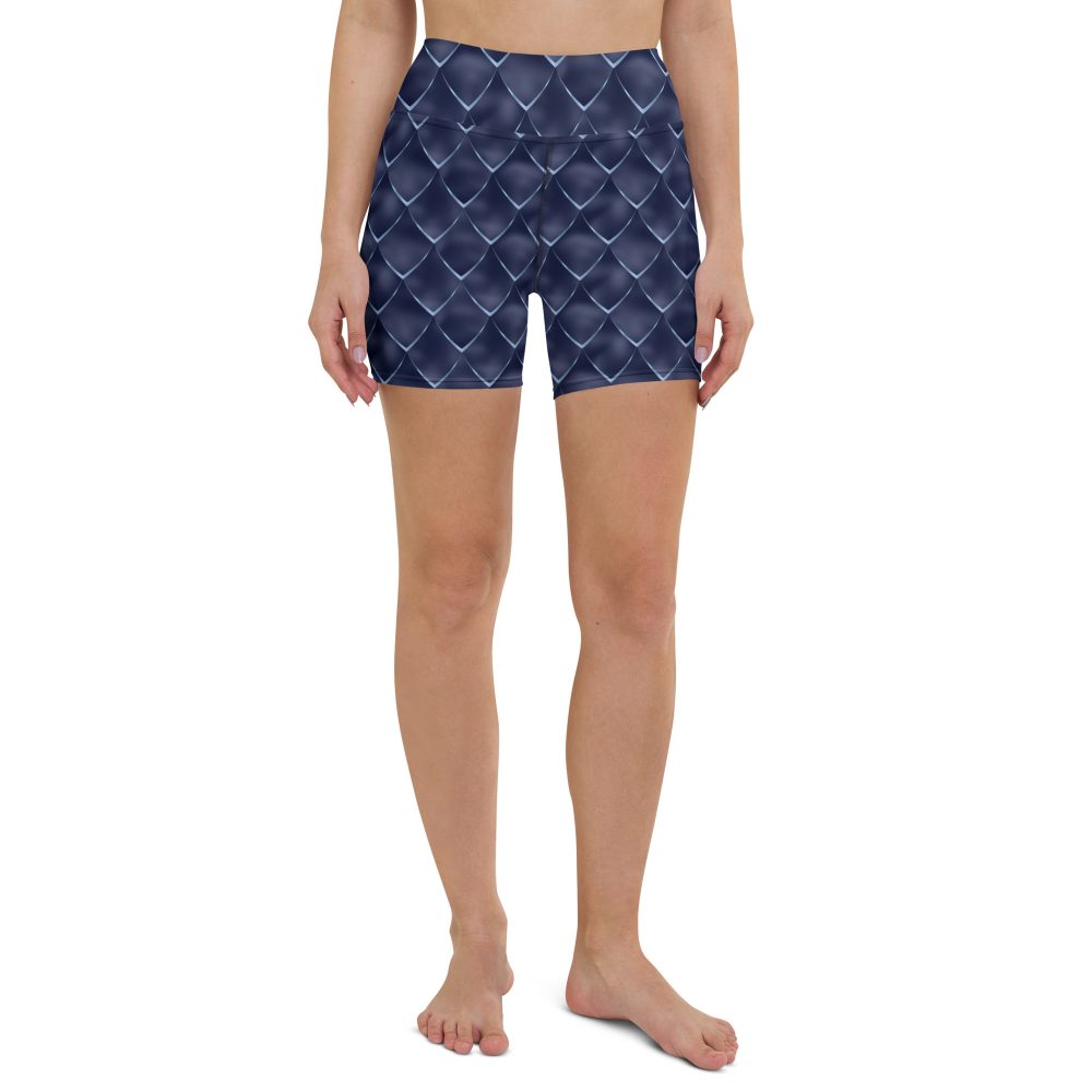 Dragon Cosplay Costume Navy Blue Scales Yoga Shorts