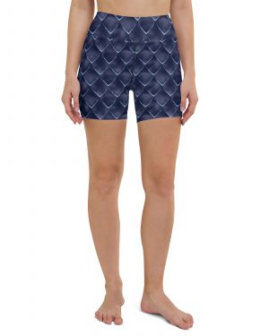 Dragon Cosplay Costume Navy Blue Scales Yoga Shorts