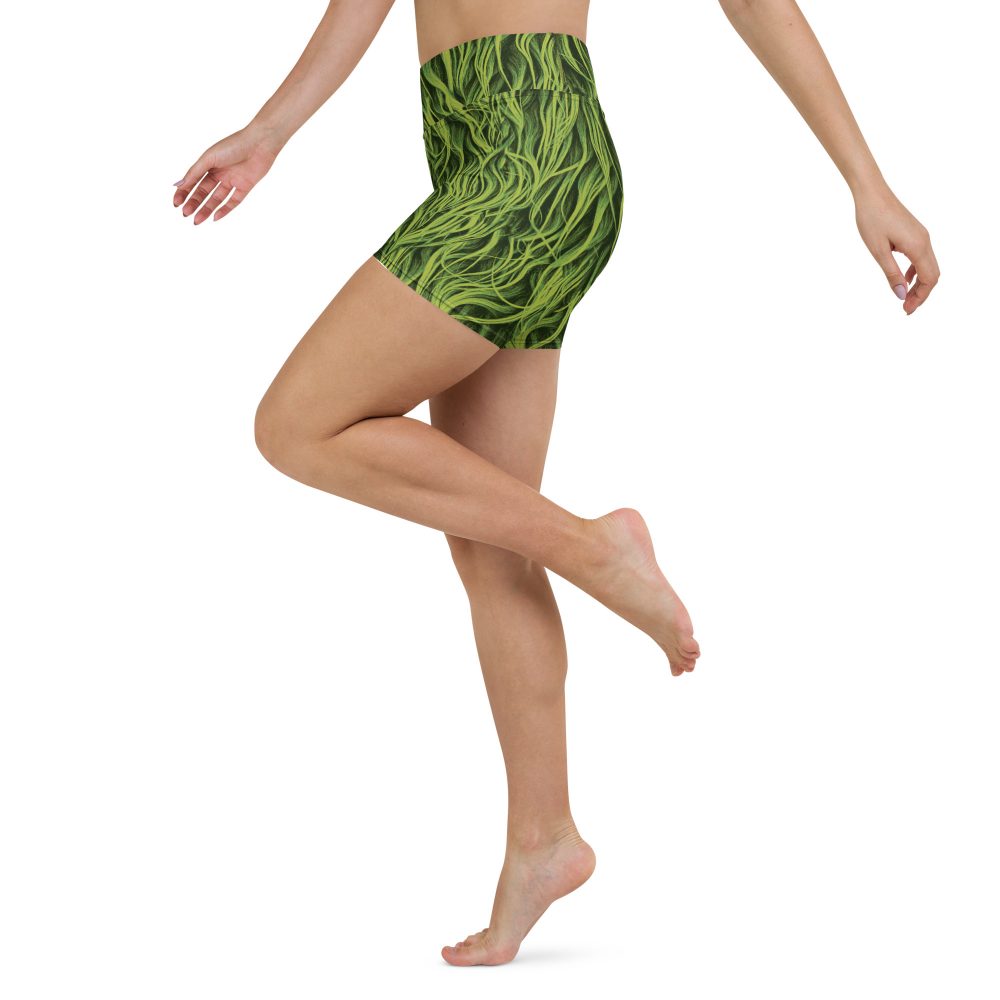 Green Fur Cosplay Costume Printed Yoga Shorts - Image 2