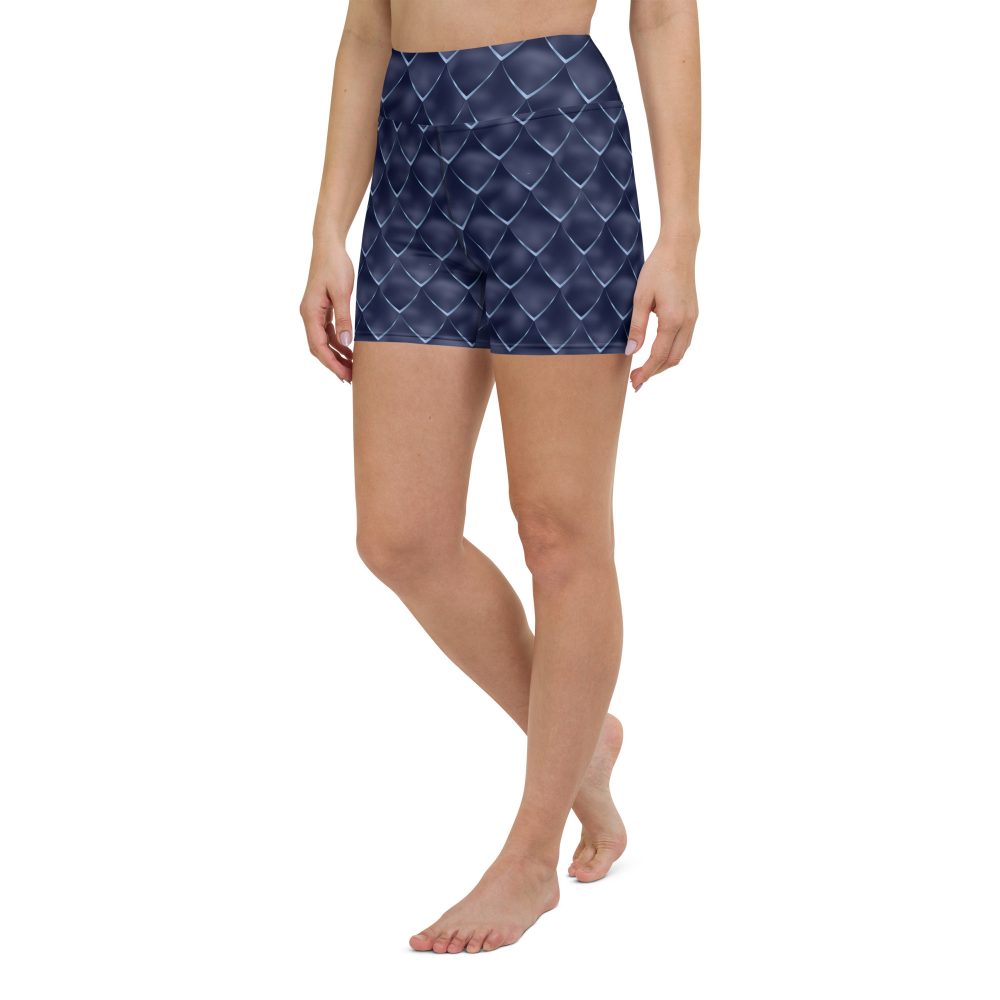 Dragon Cosplay Costume Navy Blue Scales Yoga Shorts - Image 3