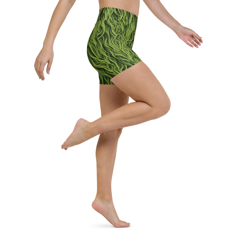 Green Fur Cosplay Costume Printed Yoga Shorts - Image 4