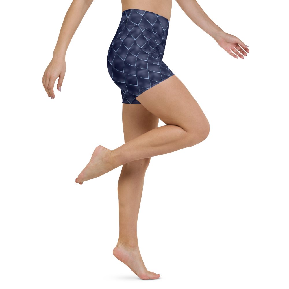 Dragon Cosplay Costume Navy Blue Scales Yoga Shorts - Image 4