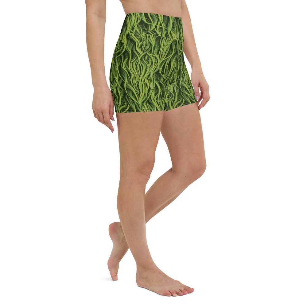 Green Fur Cosplay Costume Printed Yoga Shorts - Image 5