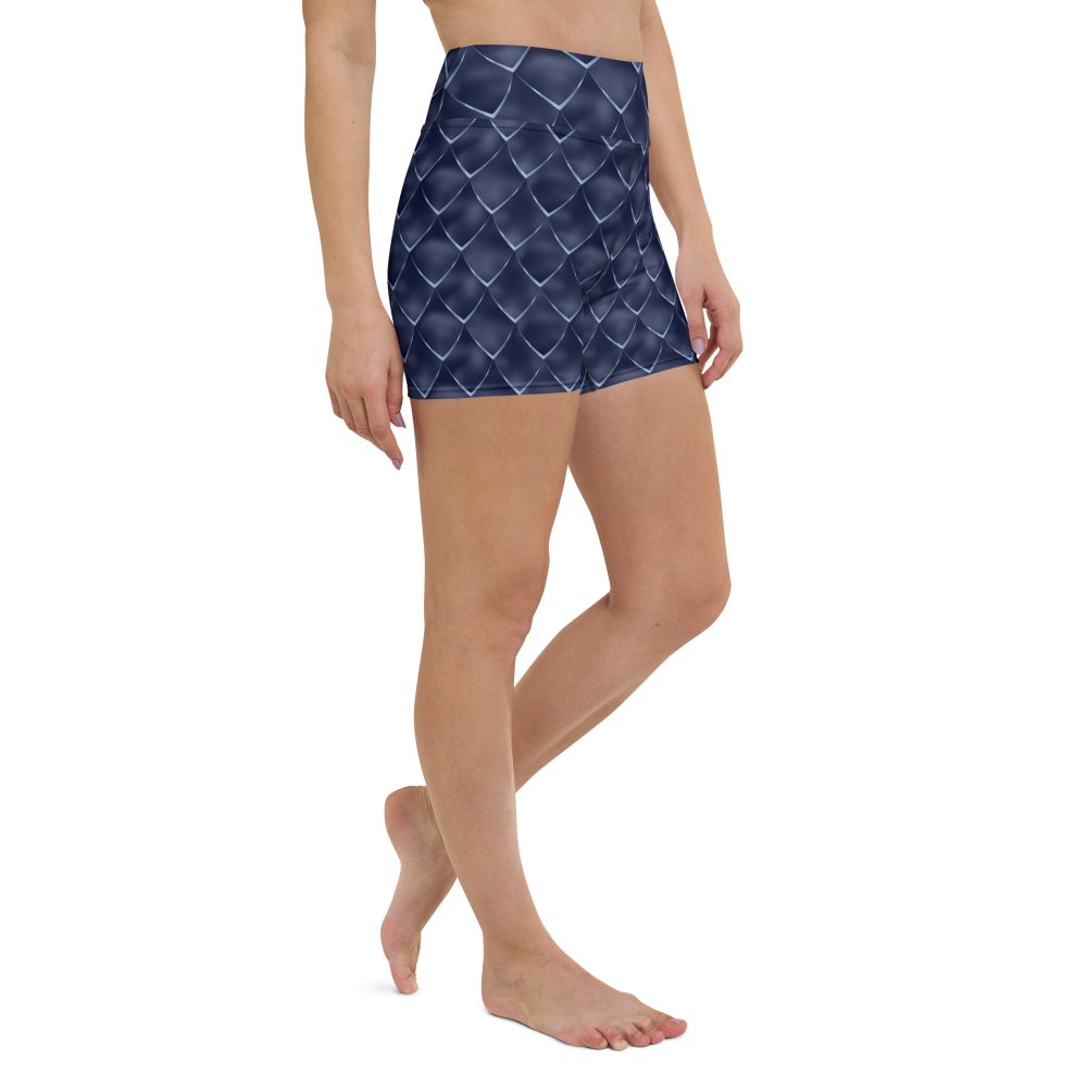Dragon Cosplay Costume Navy Blue Scales Yoga Shorts - Image 5