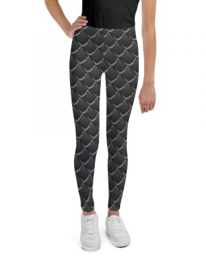 Dragon Cosplay Costume Black Scales Youth Leggings