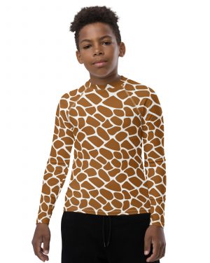 Giraffe Costume Animal Print Safari Halloween Cosplay Youth Rash Guard