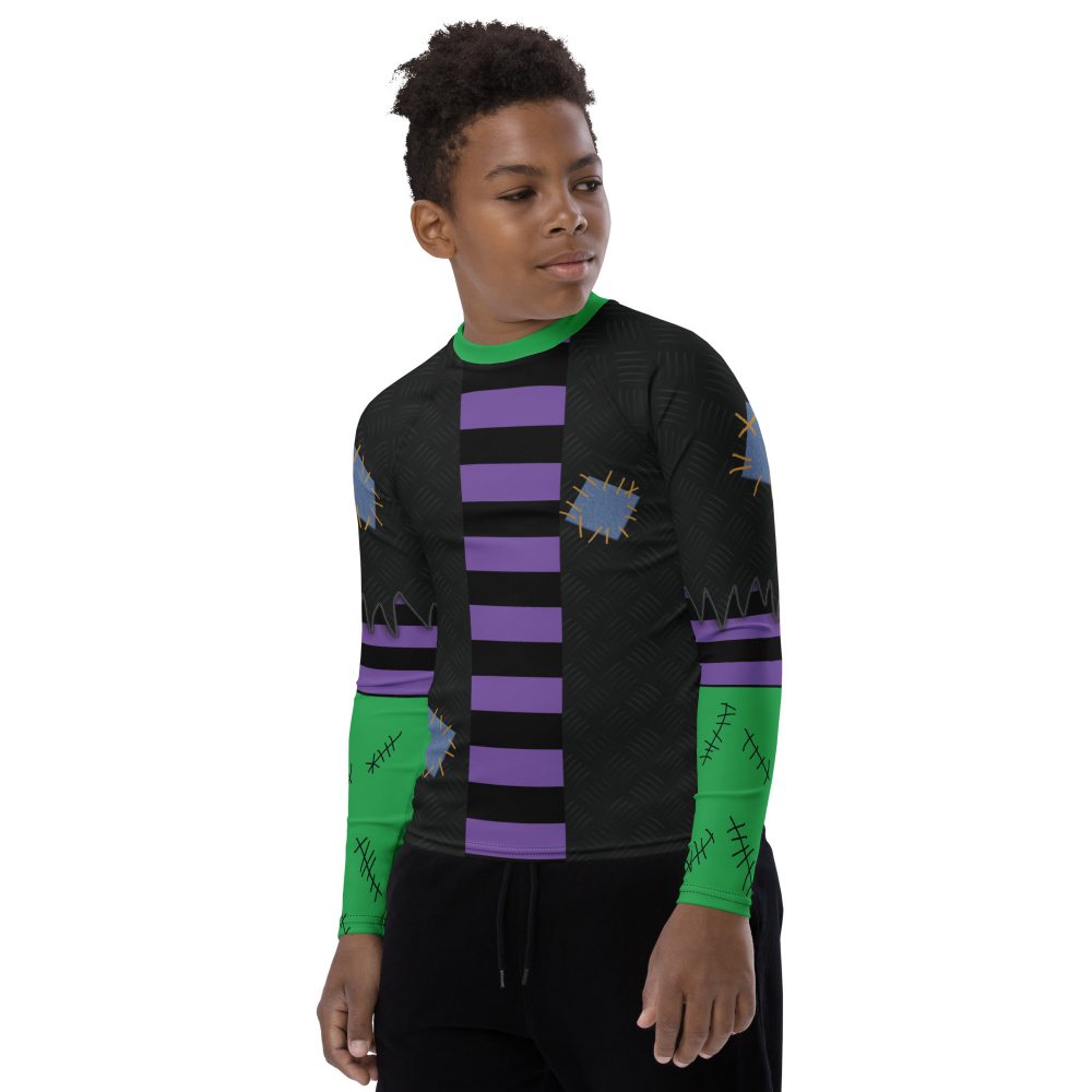 Frankenstein Halloween Cosplay Youth Rash Guard - Image 3