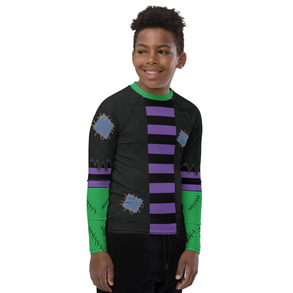 Frankenstein Halloween Cosplay Youth Rash Guard - Image 4