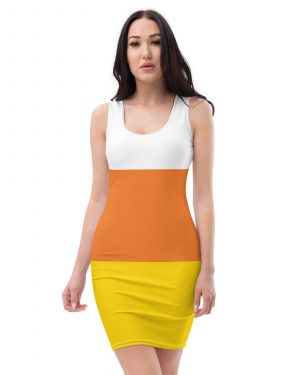 Candy Corn Halloween Costume Cosplay Fitted Bodycon Dress