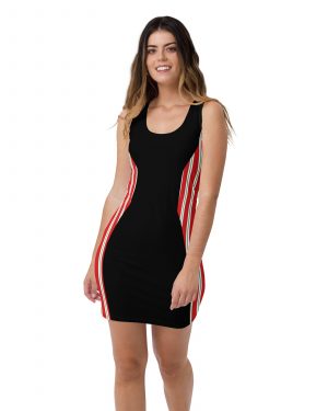 Christmas Dress Candy Cane Striped Fitted Bodycon Dress