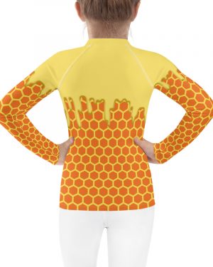 Honey Comb Beekeeper Halloween Cosplay Costume Kids Rash Guard