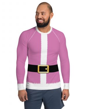 Pink Santa Clause Christmas Costume Men’s Rash Guard