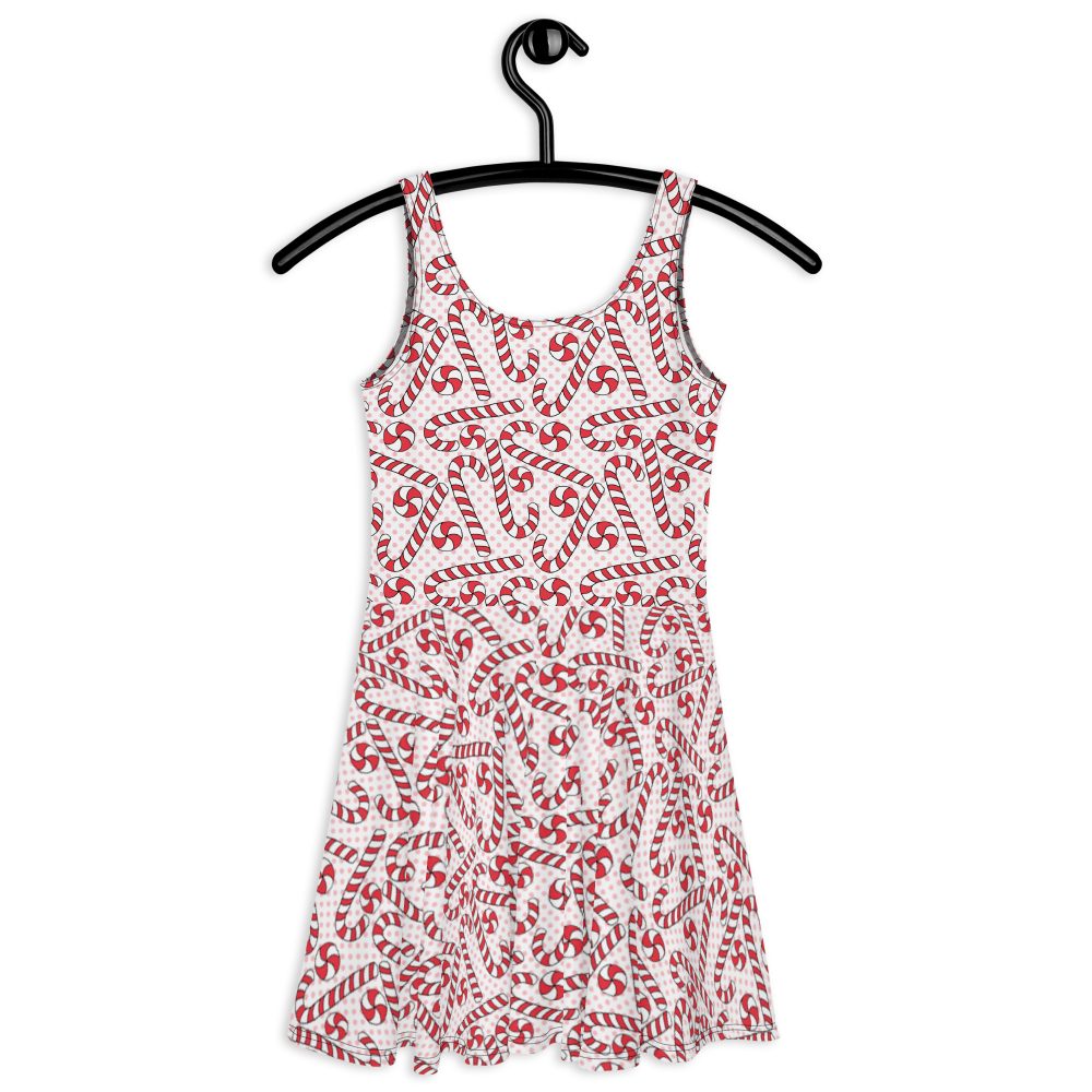 Christmas Dress Candy Canes Skater Dress - Image 2