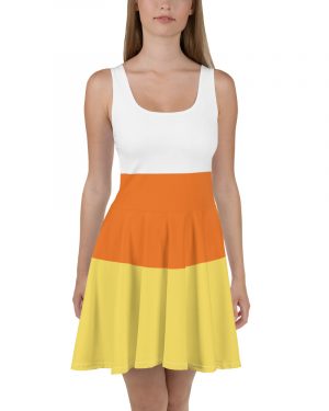 Candy Corn Halloween Costume Cosplay Skater Dress