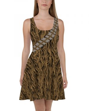 Chewbacca Costume Chewie Halloween Cosplay Costume Skater Dress