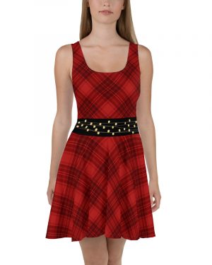 Red Plaid Christmas Skater Dress