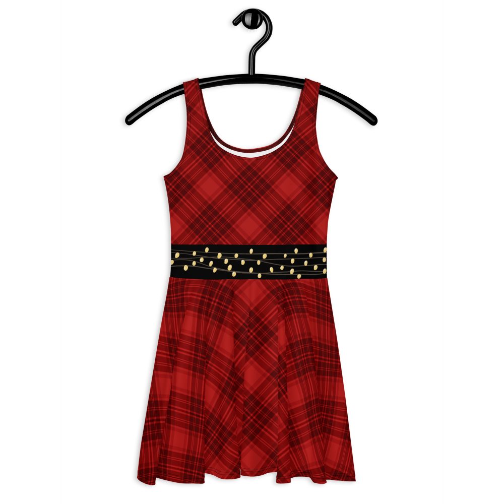 Red Plaid Christmas Skater Dress - Image 2