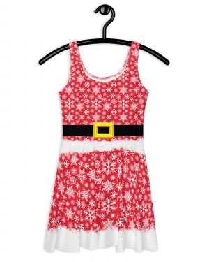 Christmas Dress Red Holiday Snowflake Skater Dress