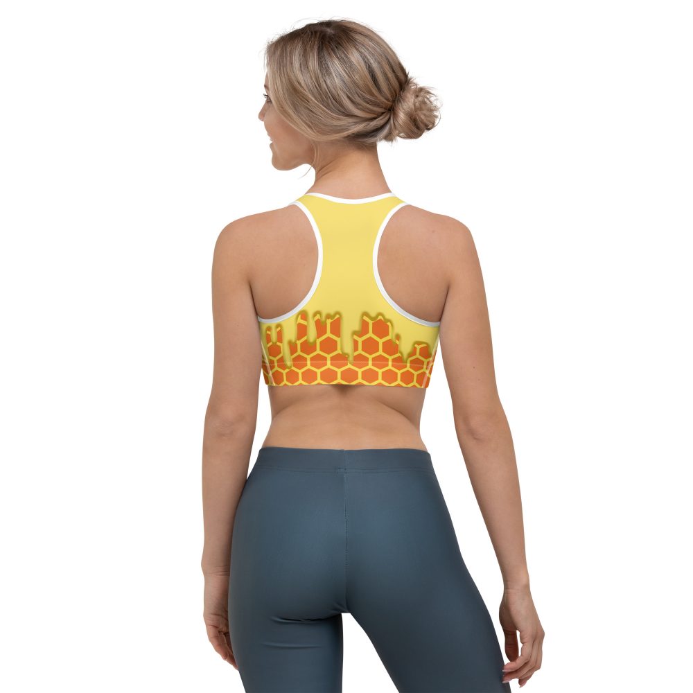 Honey Comb Beekeeper Halloween Cosplay Costume Sports bra - Image 4