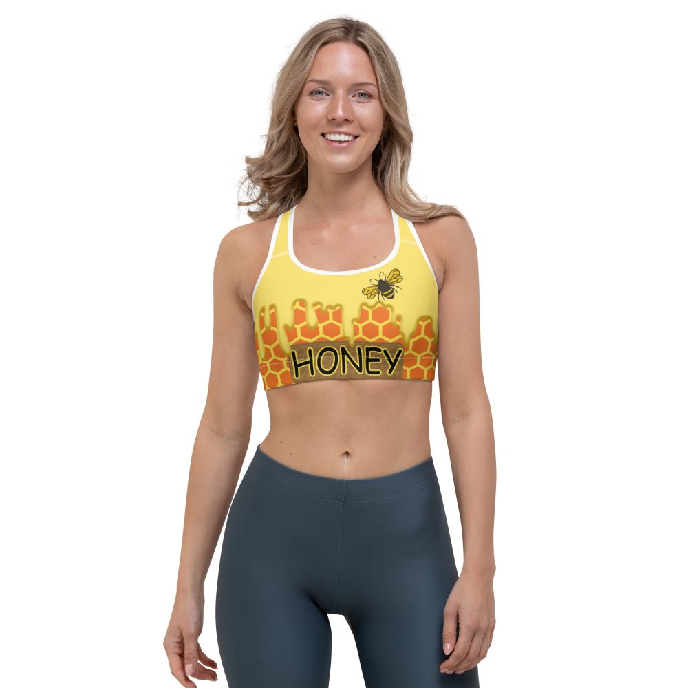 Honey Comb Beekeeper Halloween Cosplay Costume Sports bra