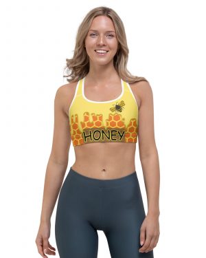 Honey Comb Beekeeper Halloween Cosplay Costume Sports bra