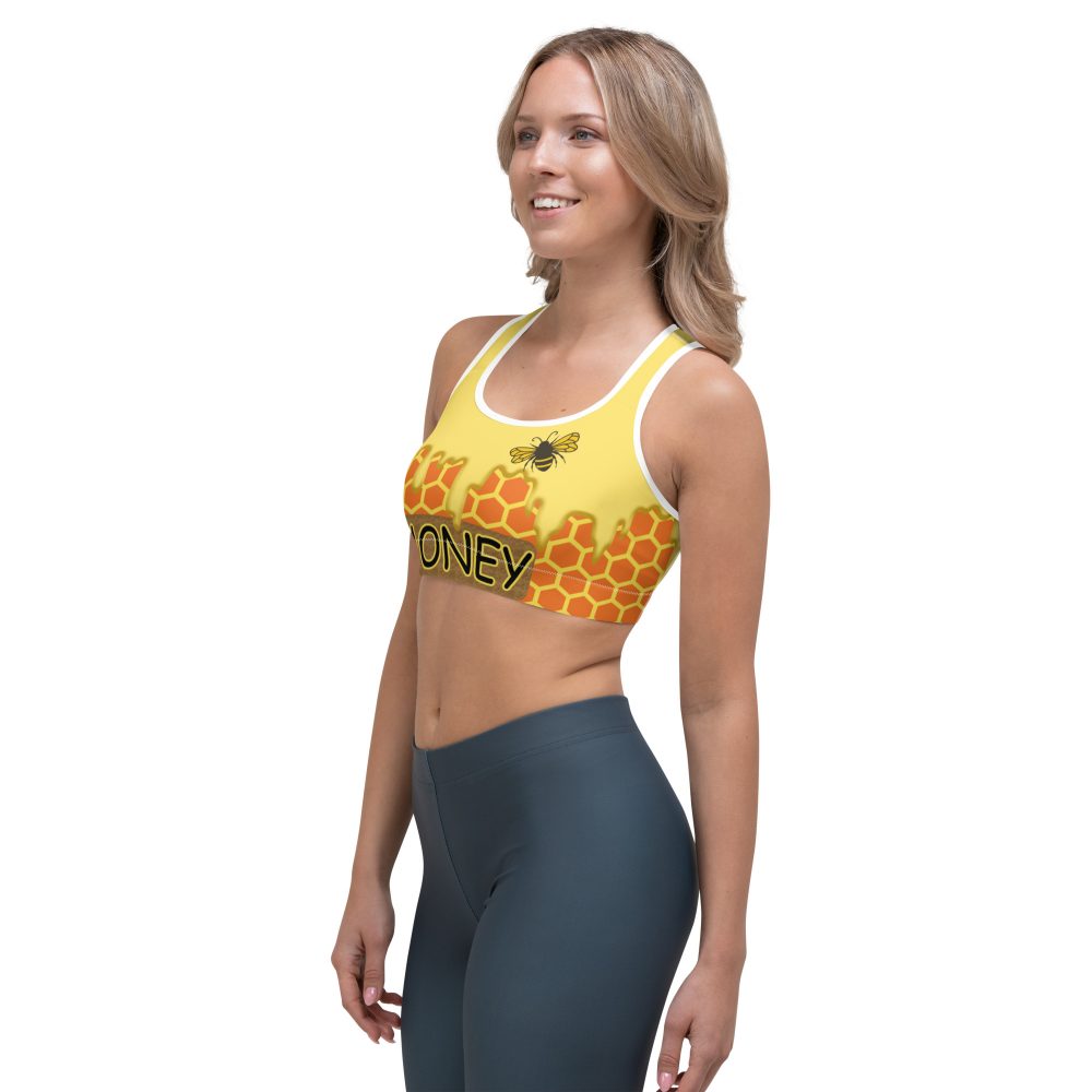 Honey Comb Beekeeper Halloween Cosplay Costume Sports bra - Image 2