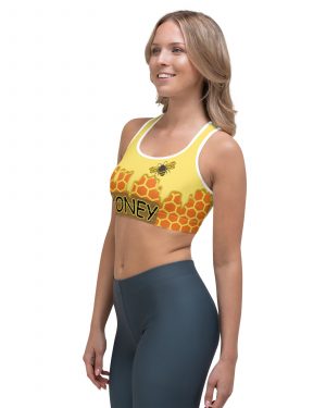 Honey Comb Beekeeper Halloween Cosplay Costume Sports bra