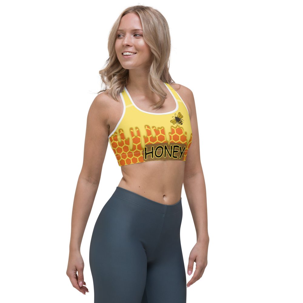 Honey Comb Beekeeper Halloween Cosplay Costume Sports bra - Image 3