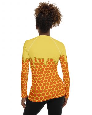 Honey Comb Beekeeper Halloween Cosplay Costume Women’s Rash Guard