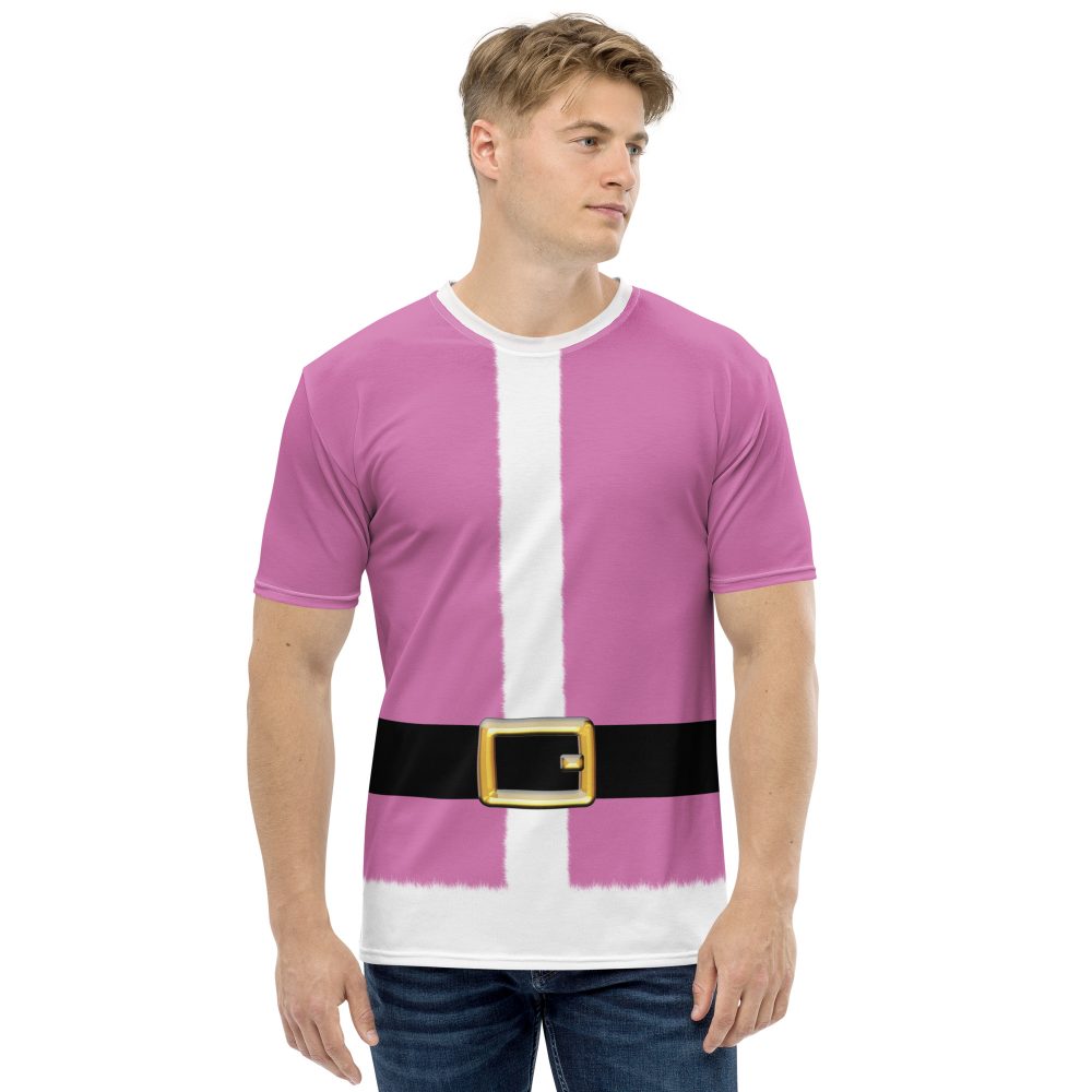 Pink Santa Claus Christmas Costume Men's T-Shirt - Image 2