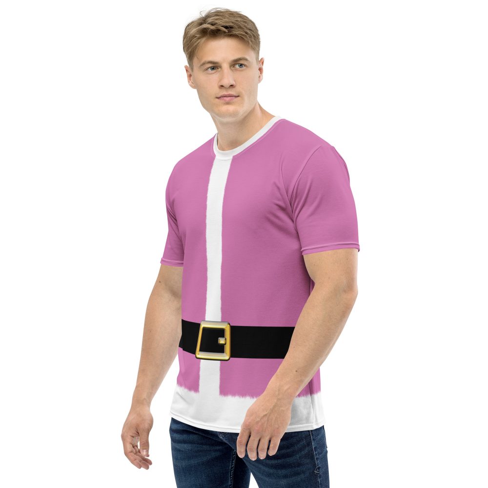 Pink Santa Claus Christmas Costume Men's T-Shirt - Image 4