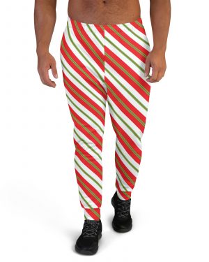 Christmas Sweatpants Candy Cane Striped Men’s Joggers