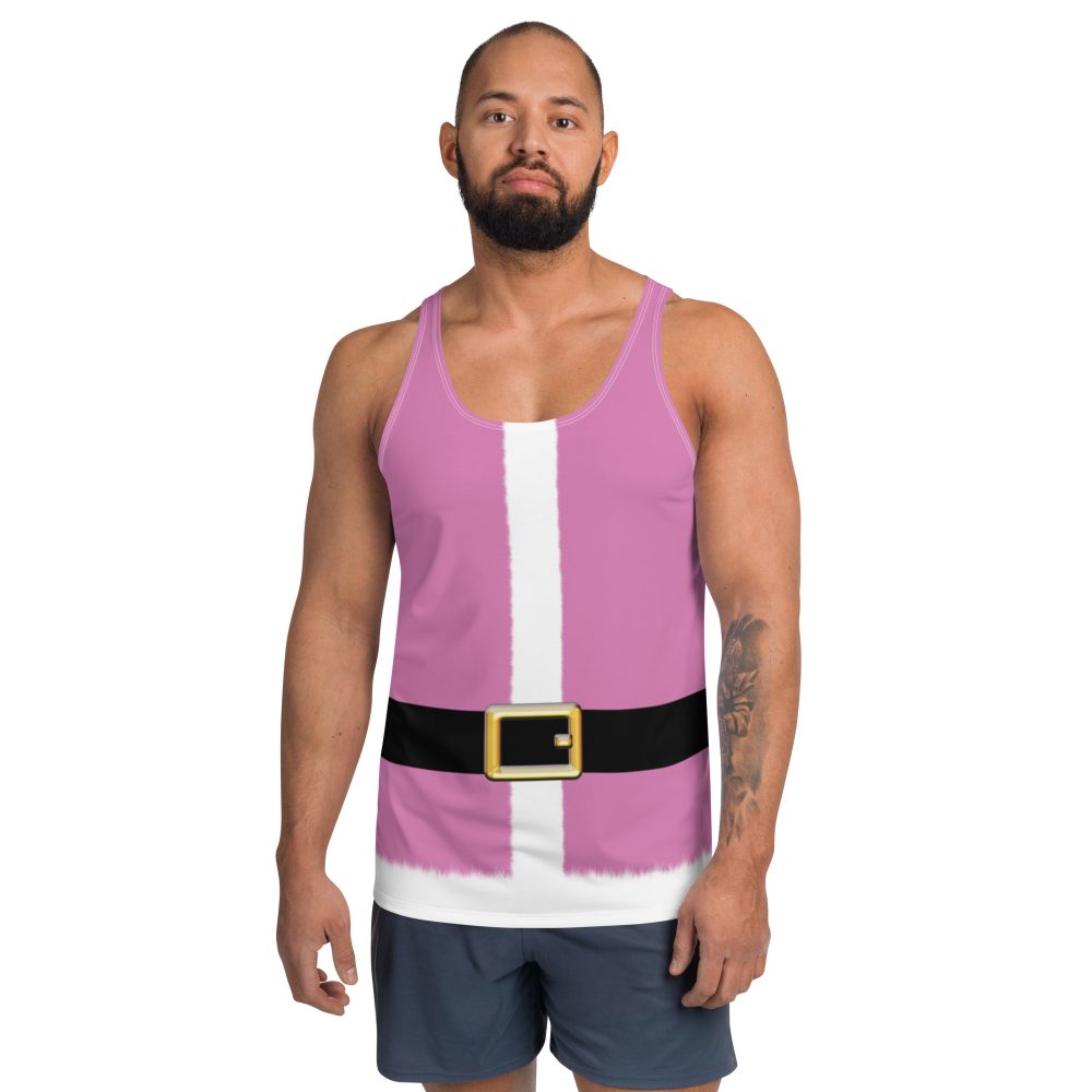 Pink Santa Claus Christmas Costume Unisex Tank Top - Image 4