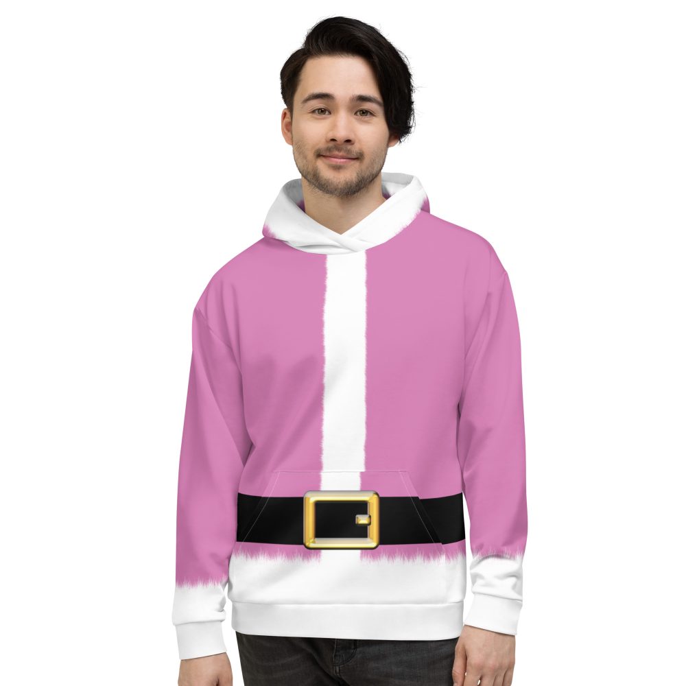 Pink Santa Claus Christmas Costume Unisex Hoodie
