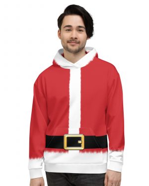 Santa Clause Christmas Costume Unisex Hoodie Hooded Sweatshirt