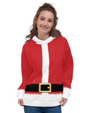 Santa Clause Christmas Costume Unisex Hoodie Hooded Sweatshirt