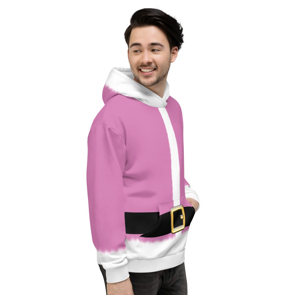 Pink Santa Claus Christmas Costume Unisex Hoodie - Image 5